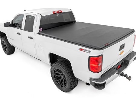 Soft Tri-Fold Bed Cover | 6 7  Bed | Chevy GMC 1500 2500HD 3500HD (14-19 & Classic) on Sale