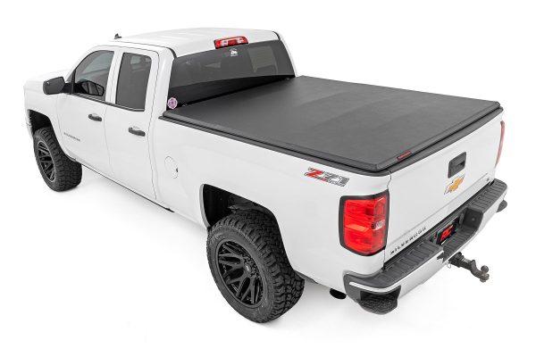 Soft Tri-Fold Bed Cover | 6 7  Bed | Chevy GMC 1500 2500HD 3500HD (14-19 & Classic) on Sale