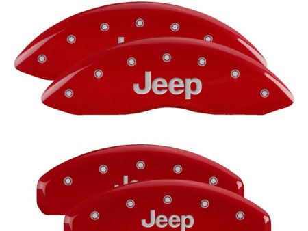 MGP 21-24 Jeep Grand Cherokee Brake Caliper Covers Front & Rear Set - JEEP - Red w  Silver Letters Supply