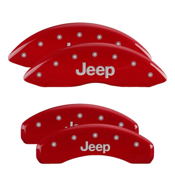 MGP 21-24 Jeep Grand Cherokee Brake Caliper Covers Front & Rear Set - JEEP - Red w  Silver Letters Supply