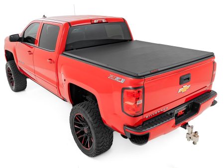 Soft Tri-Fold Bed Cover | 5 9  Bed | Chevy GMC 1500 (14-18 & Classic) For Sale