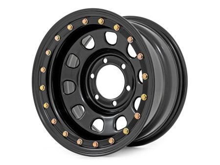 Steel Simulated Bead Lock Wheel | Black | 16x8 | 6x5.5 | 4.25 Bore | -12 Sale