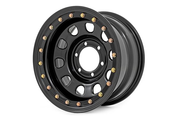 Steel Simulated Bead Lock Wheel | Black | 16x8 | 6x5.5 | 4.25 Bore | -12 Sale