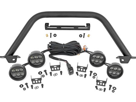 Safari Bar | 3.5  Round LED (Quad) | Black | Amber DRL | OE Modular Steel | Ford Bronco (21-24) Fashion