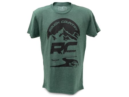 Rough Country T-Shirt | RC Mountains | Forest Green | 2XL For Cheap