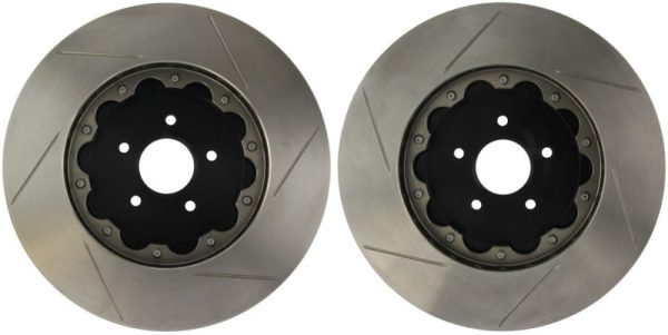 StopTech 13-14 Ford Mustang Shelby GT500 AeroRotor 2pc Drilled Front Rotor (Pair) Online Sale