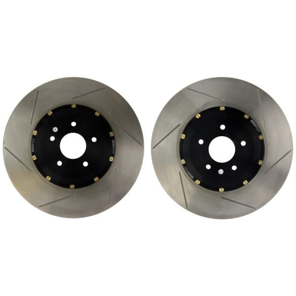 StopTech 13-14 Ford Mustang Shelby GT500 AeroRotor 2pc Drilled Front Rotor (Pair) Online Sale