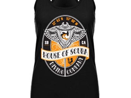 Womens House of Scuba Manta Ray Logo Racerback Tank Top Hot on Sale