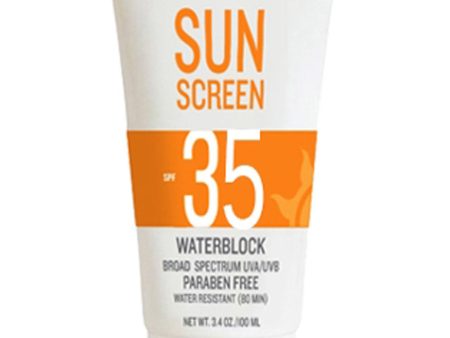 SolRX Waterblock Sunscreen SPF 35 Broad Spectrum UVA UVB Water Resistant Sunblock For Sale