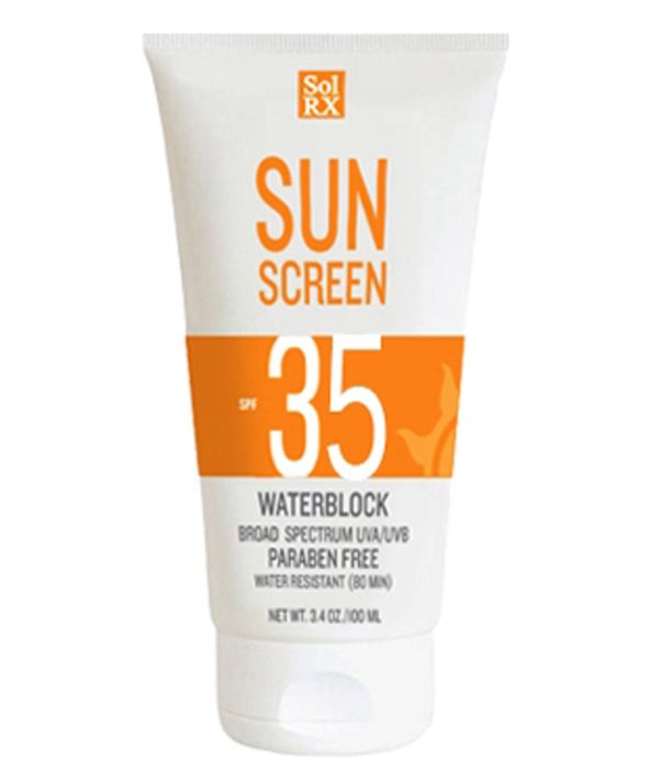 SolRX Waterblock Sunscreen SPF 35 Broad Spectrum UVA UVB Water Resistant Sunblock For Sale