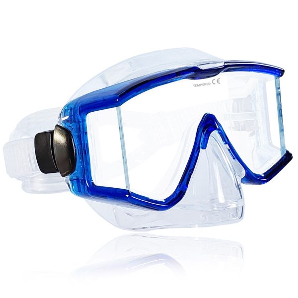 Tilos Panoramic 3 Lens Mask with Nose Purge for Scuba and Snorkeling Online now