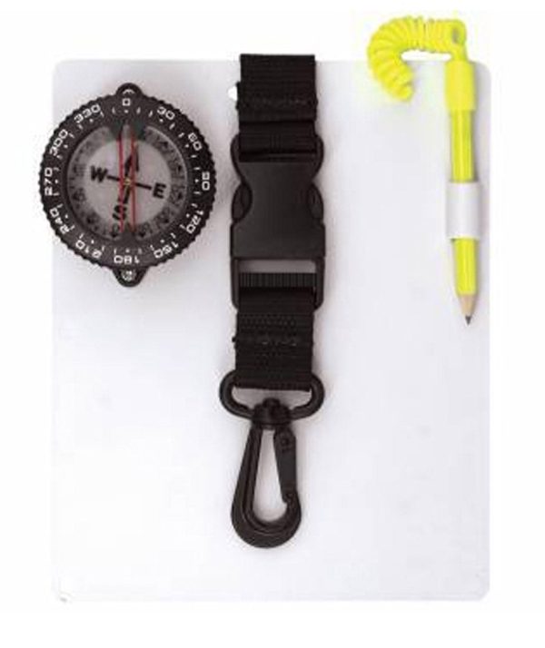 Trident Scuba Diving Underwater Writing Slate with Compass and Compass Combo with Quick Release Clip Discount