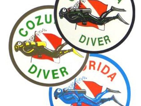 Trident 3  Round Scuba Diving Destination Stickers Online